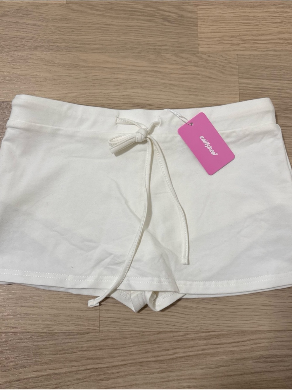 Edikted White Mini Skort with Drawstring